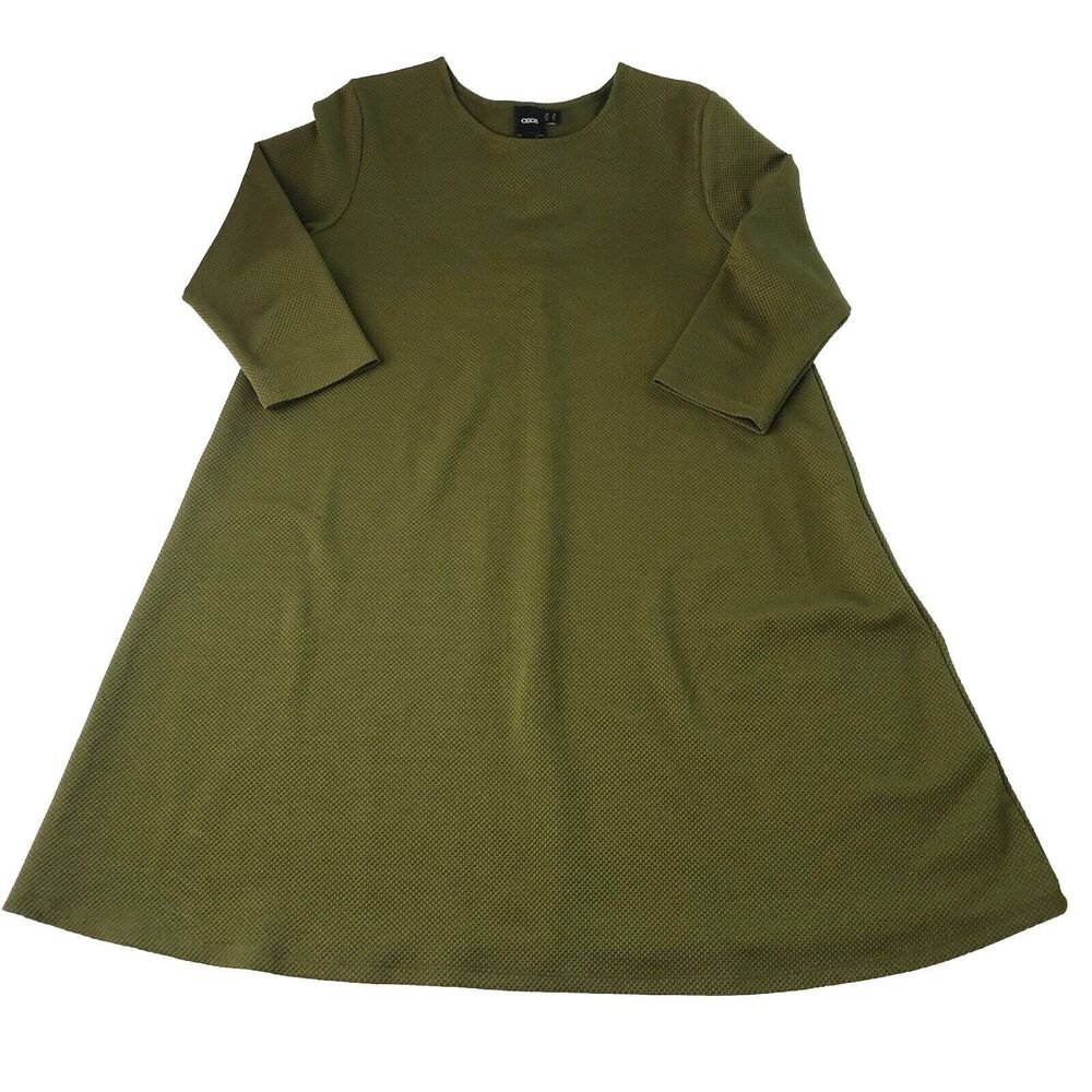 ASOS Women’s Textured 3/4 Sleeve Green Dress Size 12